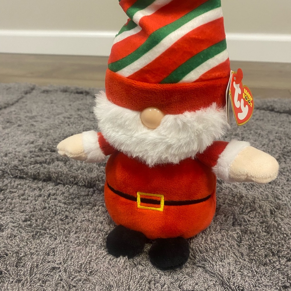 Ty Beanie Boos Christmas Gnome Plush - Red, Green, White-Gnewman